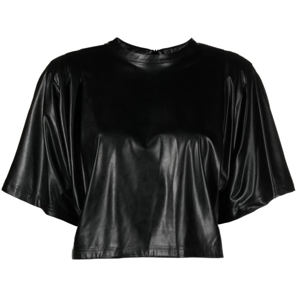 MARANT ÉTOILE cropped faux-leather top Siz 36 NWT - Picture 2 of 5
